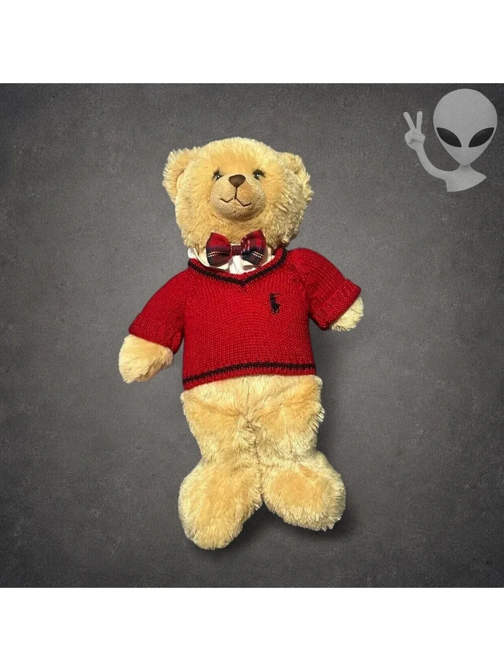 Ralph Lauren Polo Bear 2007 Holiday Plush Teddy Bear Red Knit Sweater 15